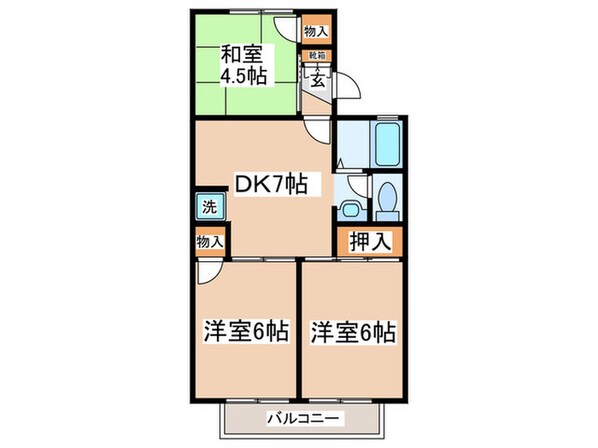 ハイネスビューラの物件間取画像